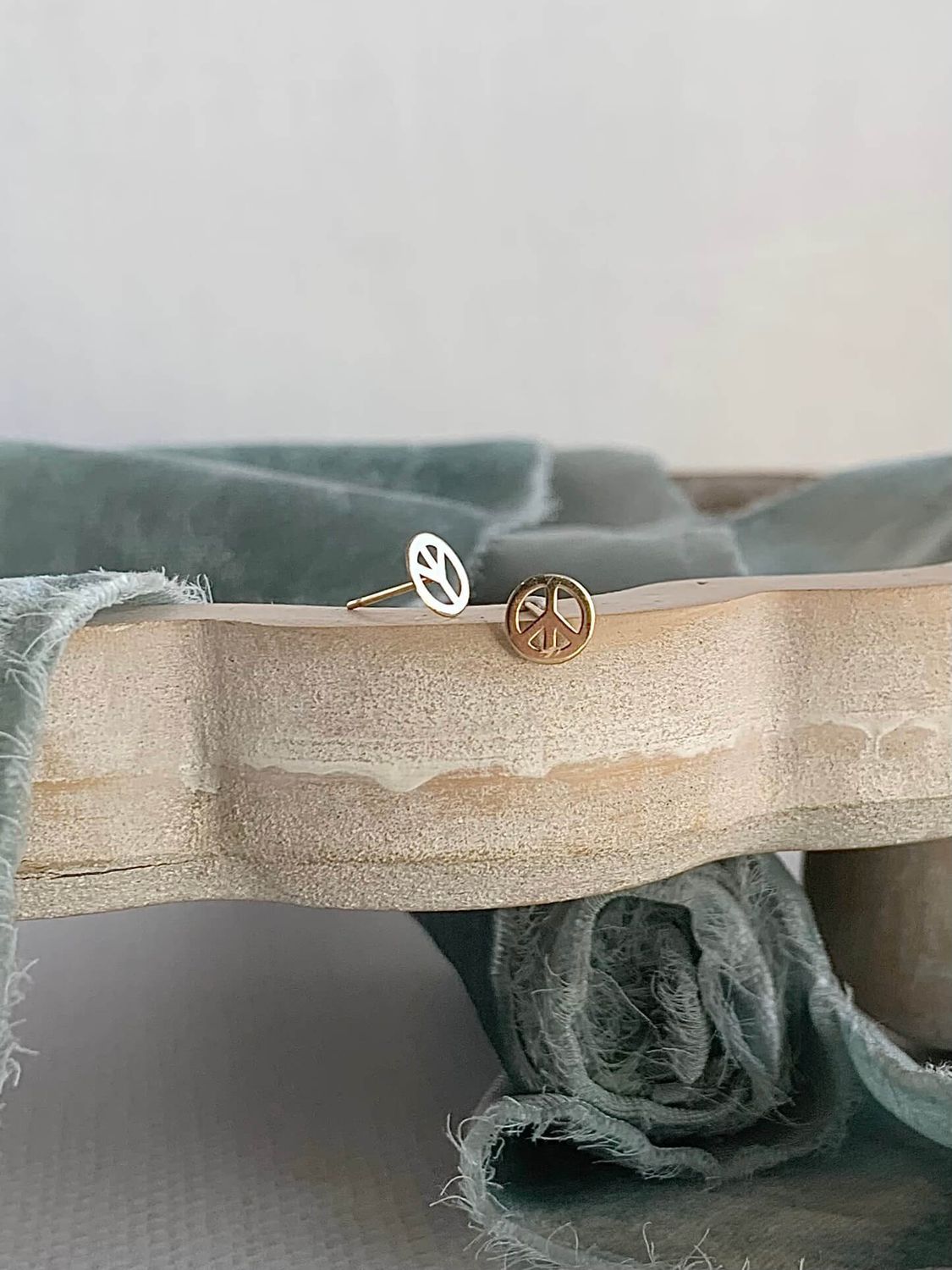We All Need More Peace 14k Yellow Gold Stud Earrings
