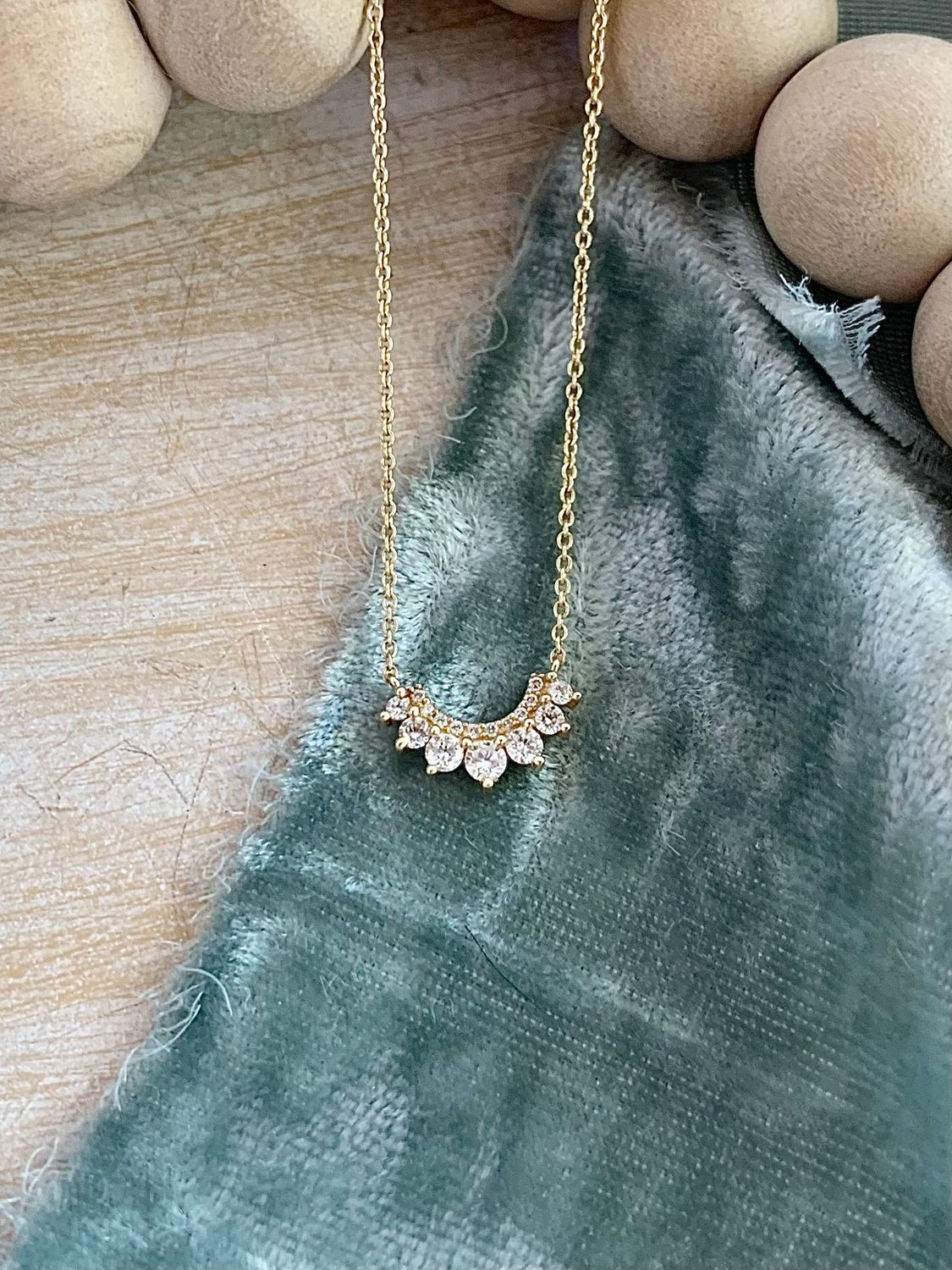 RBG Collar Diamond 14k Yellow Gold Necklace
