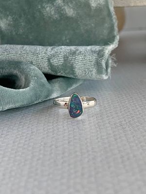 Passionate Australian Opal Silver Ring