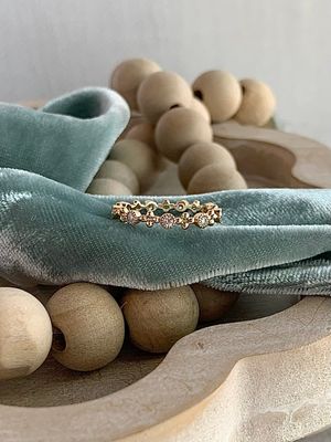 Lucky Four Leaf Clover Diamond 14k Yellow Gold Ring