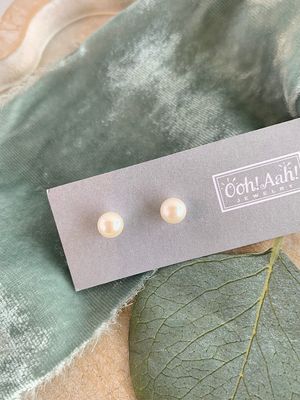 6mm Freshwater Pearl Silver Earrings