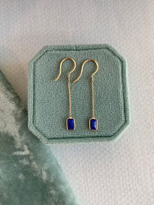 Bright Lapis 18k Yellow Gold Earrings