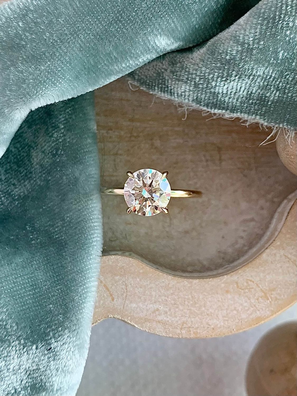 Rebecca 2.03 Carat Round Lab Diamond Solitarie 14k Yellow Gold Engagement Ring