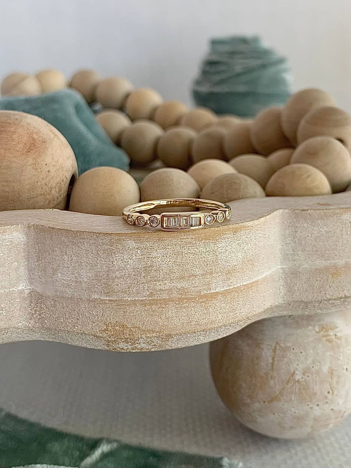 Diamond Sash 14k Yellow Gold Ring