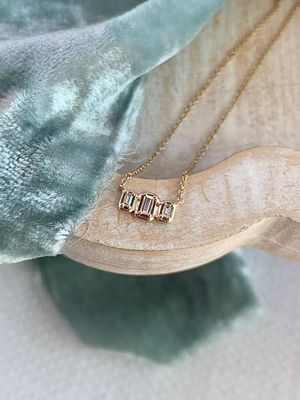 Trio Diamond 14k Yellow Gold Necklace