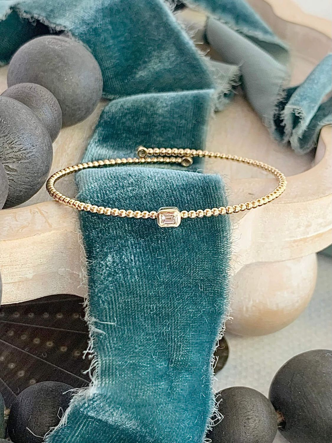 Wrap Diamond 14k Yellow Gold Bracelet