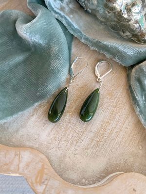 Perfect Jade Silver Earrings