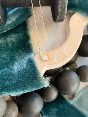 Lovely Marquise Diamond 14k Yellow Gold Necklace