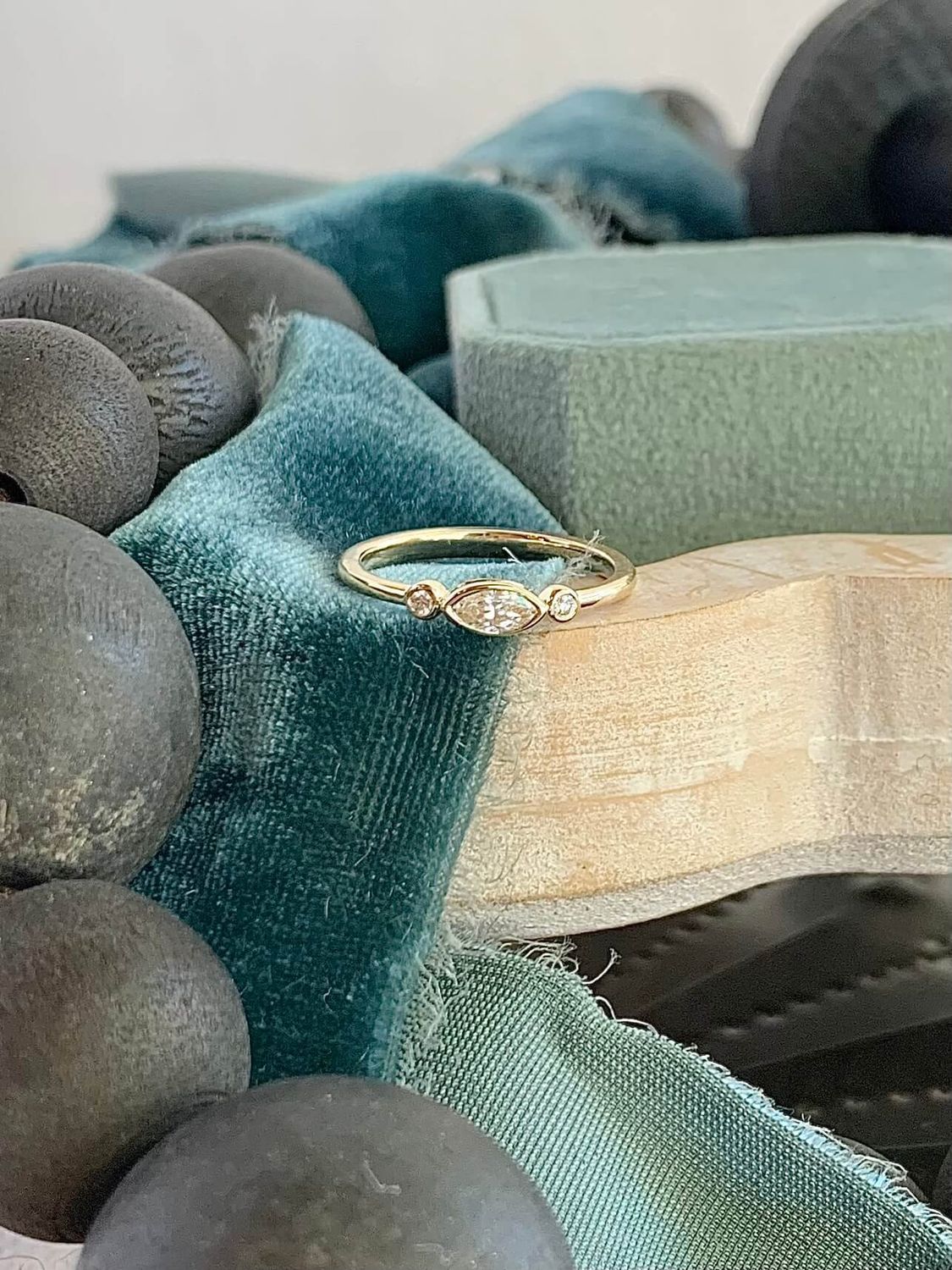 Promises Diamond Trio 14k Yellow Gold Ring