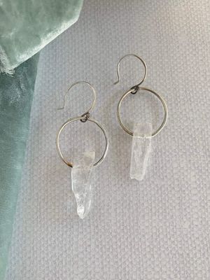 Rock Crystal Hand Made Silver Earrings