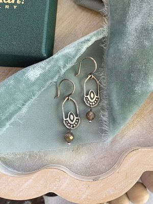 Wanderer Brown Zircon Silver Earrings