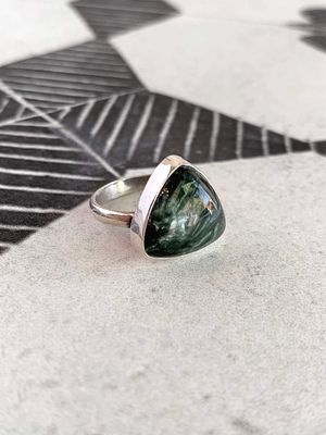 Aligning Seraphinite Silver Ring