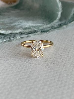 Abigail 2.0 Carat Oval Lab Diamond 14k Yellow Gold Engagement Ring