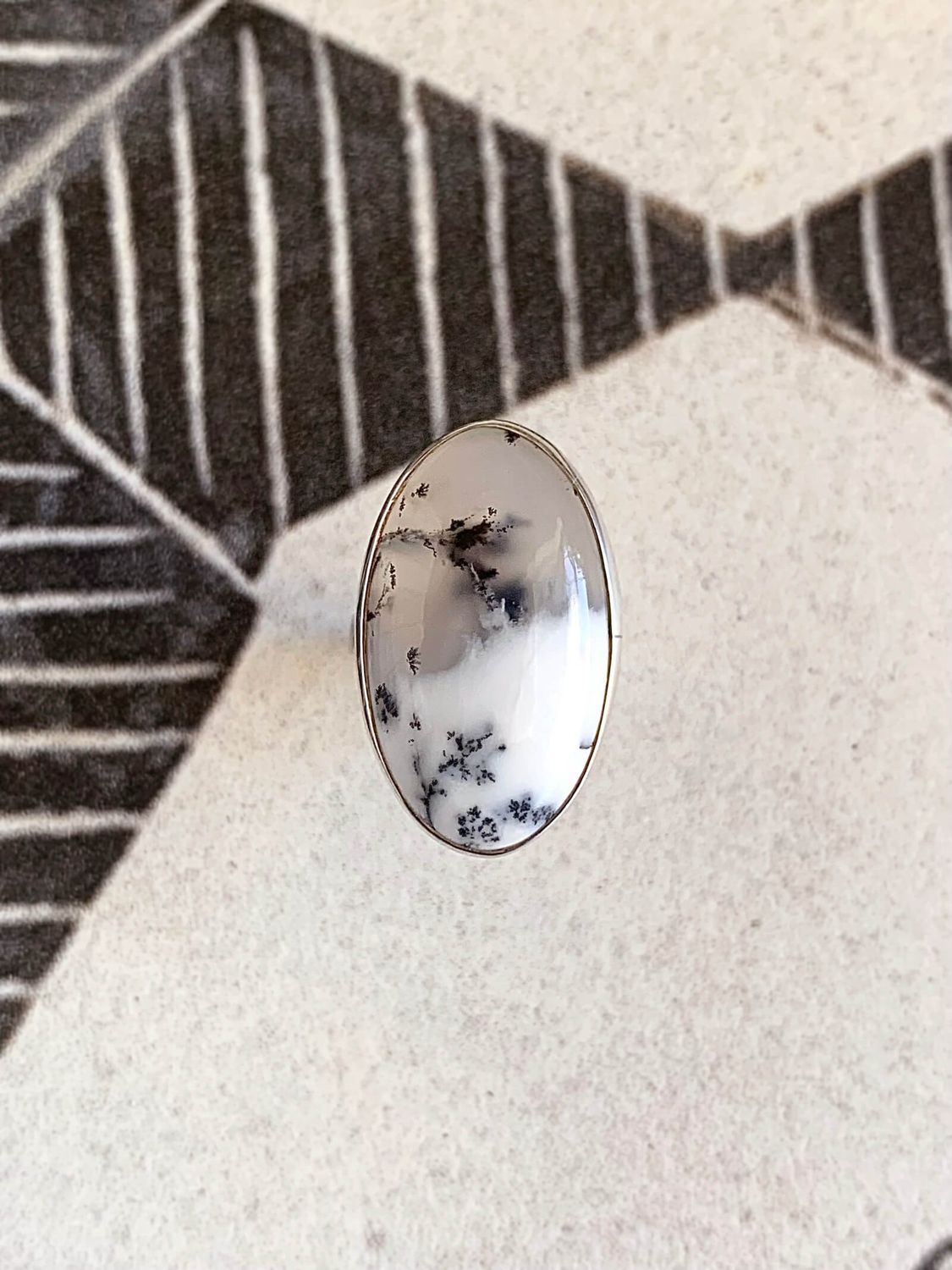 Abundant Dendritic Agate Silver Ring