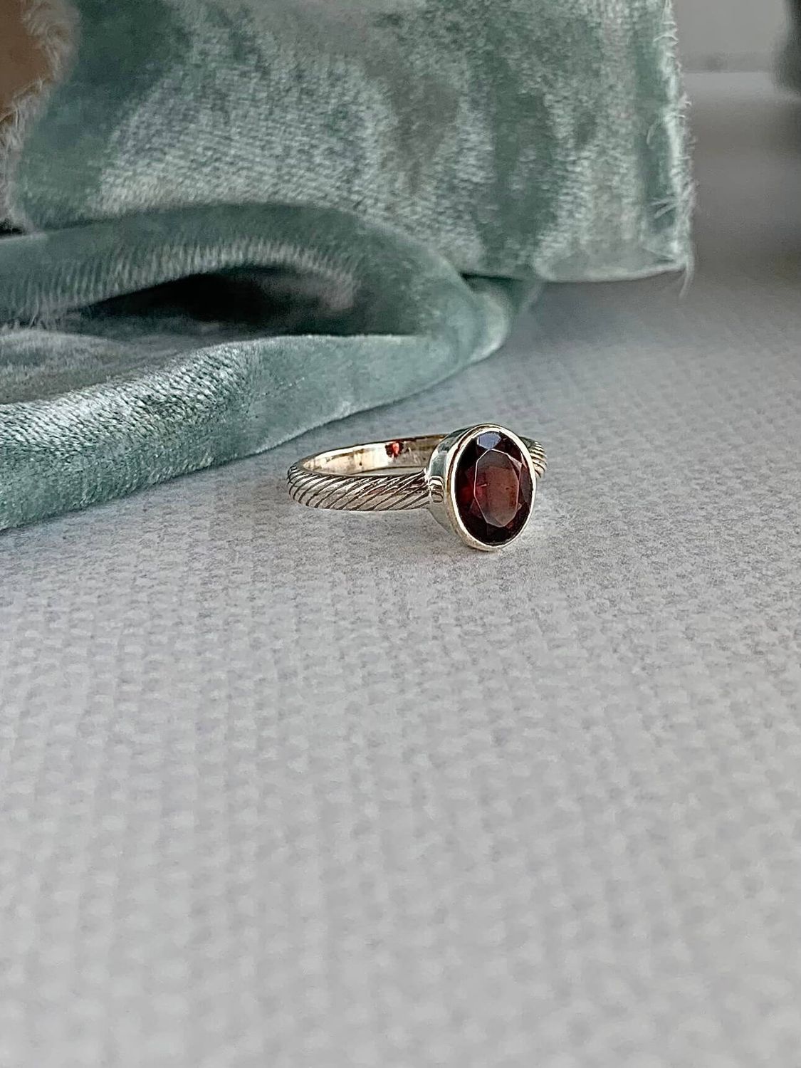 Agile Garnet Silver Ring
