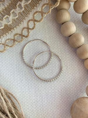 Spiral Silver Hoops