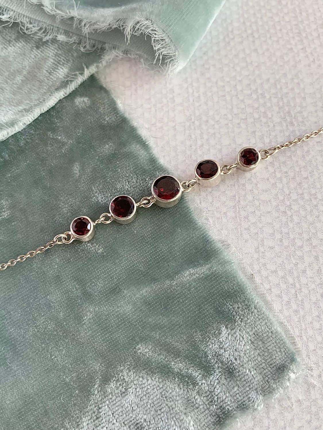 Juicy Garnet Silver Bracelet