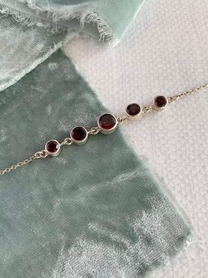 Juicy Garnet Silver Bracelet