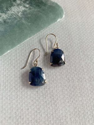 Blue Sapphire Silver Earrings