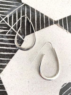You're Hooked Silver Hoop Earrings