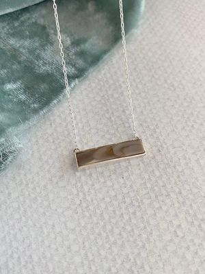 Imperial Jasper Bar Silver Necklace