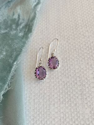 Lovable Amethyst Silver Earrings