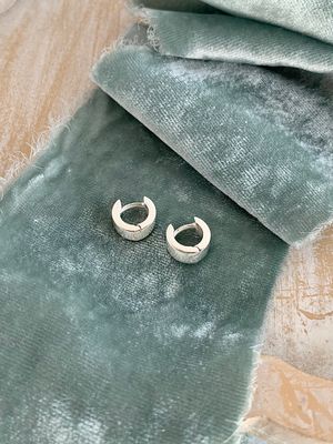 Chubby Silver Huggie Earrings