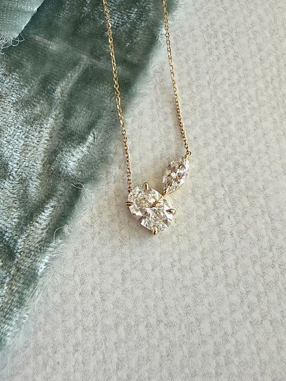 You & Me 2.03ct Lab Diamond 14k Yellow Gold Necklace