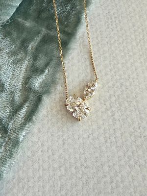 You & Me 2.03ct Lab Diamond 14k Yellow Gold Necklace