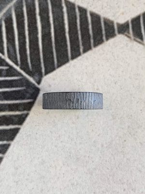 6mm Zirconium Tree Bark Finish Wedding Band