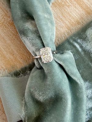 Rhodes Cushion Cut 3.1ctw Lab Diamond Solitaire Engagement Ring