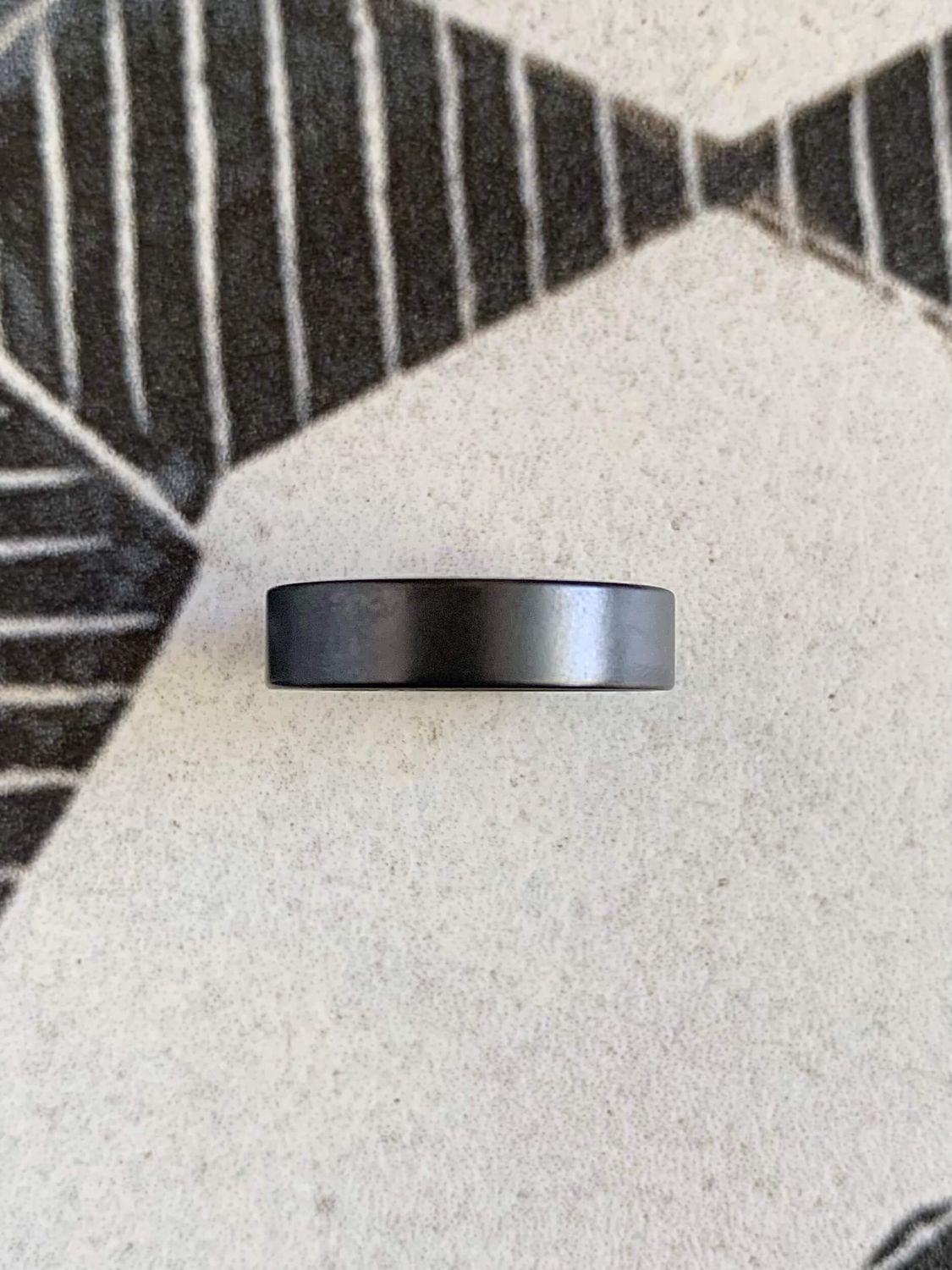 6mm Zirconium Flat Matte Whiskey Barrel Sleeve Wedding Band