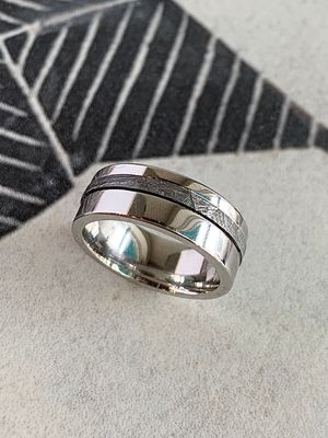 8mm Cobalt Meteorite Wedding Ring