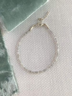 Light Grey Labradorite Silver Bracelet