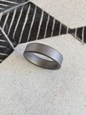 6mm Titanium Flat Matte Finish Wedding Band
