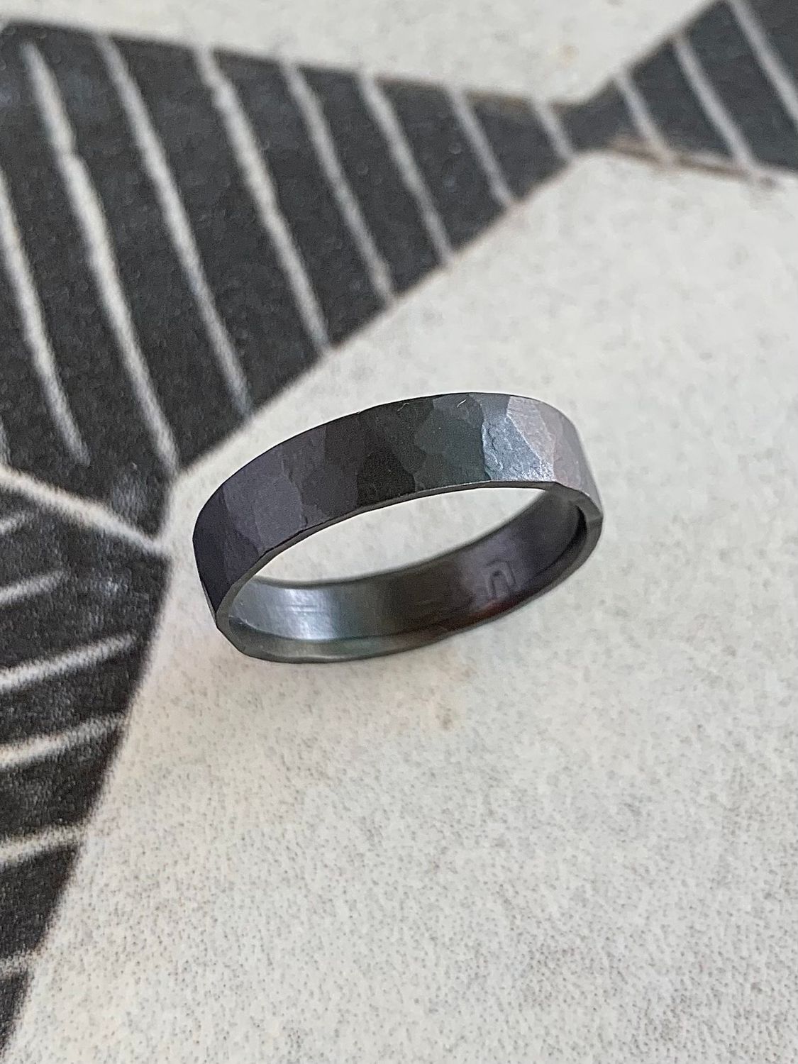 6mm Zirconium Hand Forged Wedding Band