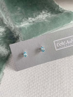 Sky Blue Topaz Silver Stud Earrings