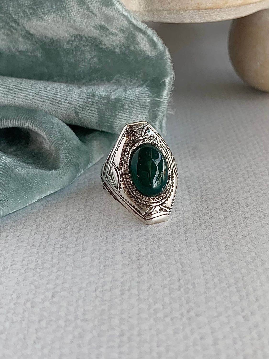 Lucky Jade Silver Ring