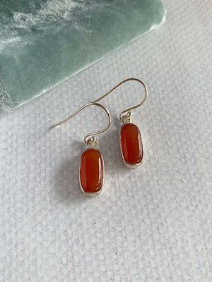 Warm Carnelian Silver Earrings