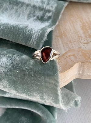 Passionate Garnet Silver Ring