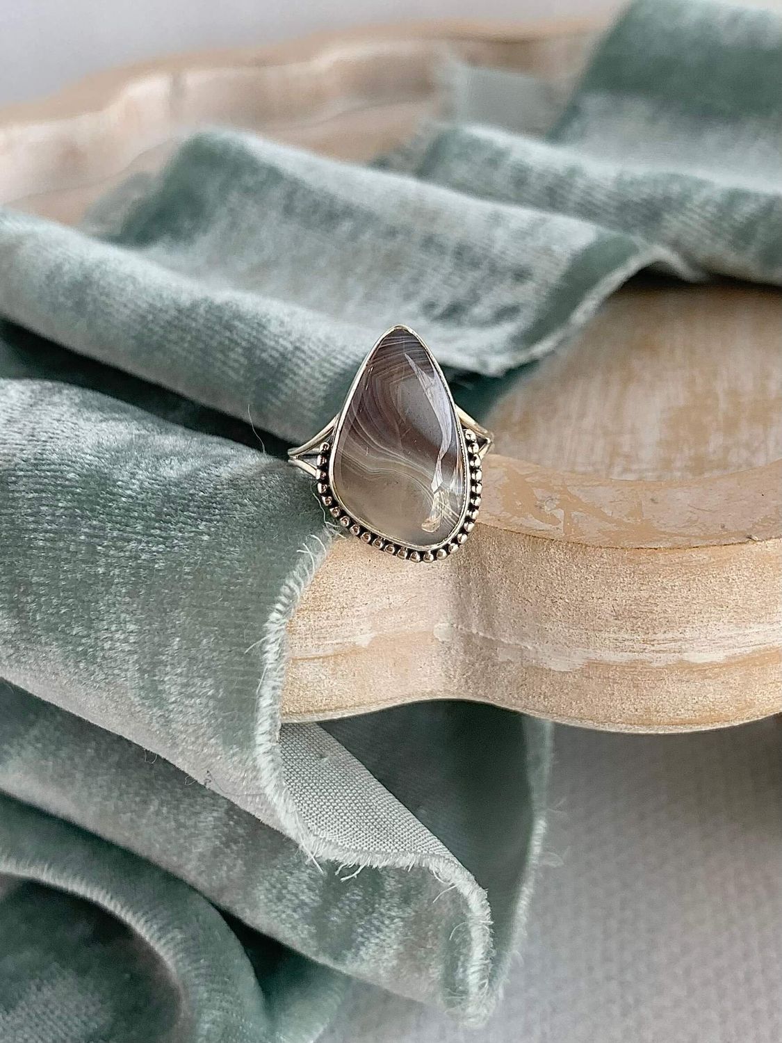 Grounding Botswana Agate Silver Ring
