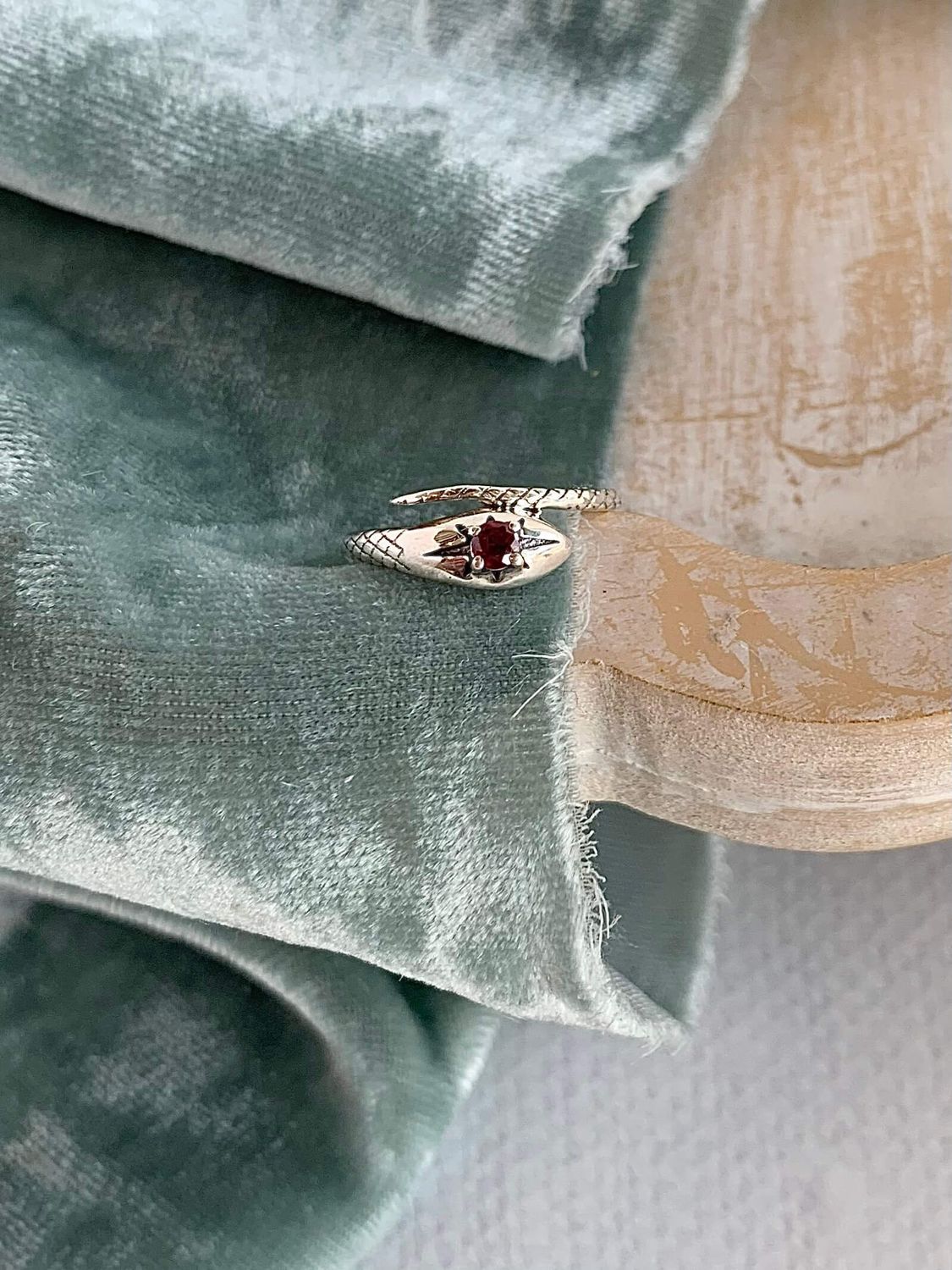 Protective Garnet Silver Ring Size 7