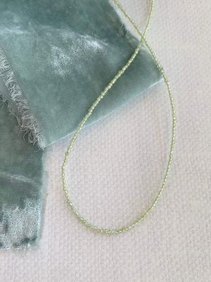 Dainty Pale Green Peridot Silver Strand