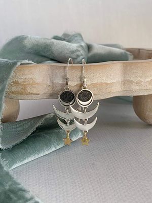 Celestial Woman Handmade Mixed Metal Earrings