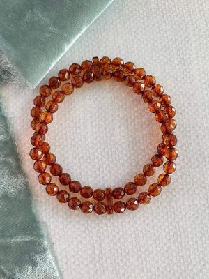 Faceted Double Amber Stretch Bracelet