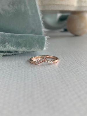 Lily of the Valley Lab Diamond 14k Rose Gold Contour Band