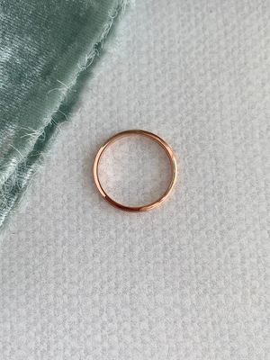 Etched Milgrain 14k Rose Gold Wedding Band