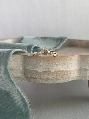 Diadem Lab Diamond 14k Yellow Gold Contour Band