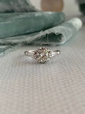 Estate Diamond 14k White Gold Engagement Ring