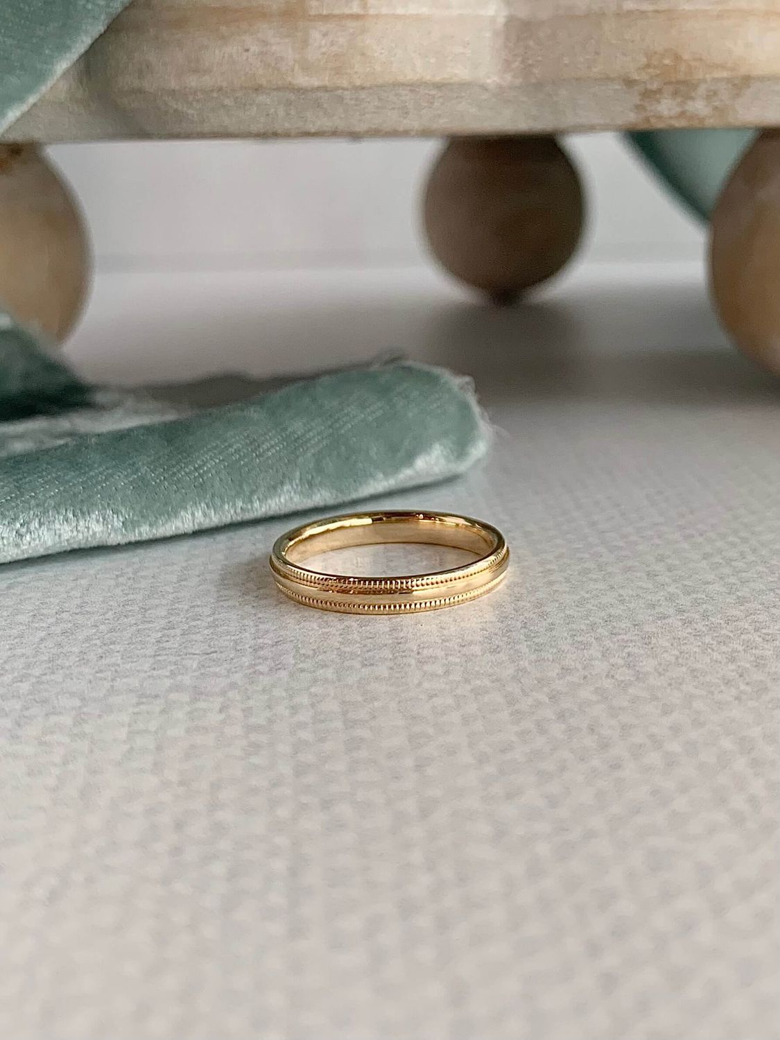Timeless Milgrain 3mm 14k Yellow Gold Band